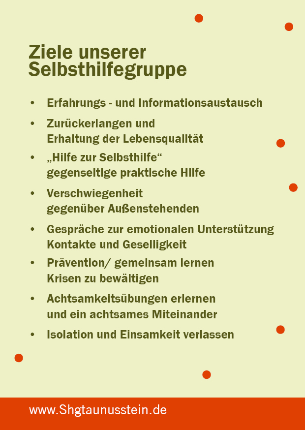 Flyer Gruppe zur Förderung der seelischen Gesundheit Taunusstein